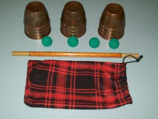 Quality - Copper Cups And Balls Combo Set With Wand