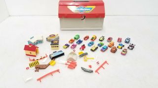 Vintage 1988 Micro Machines Scale Miniatures Toy Cars Toolbox Set W/ Accessories