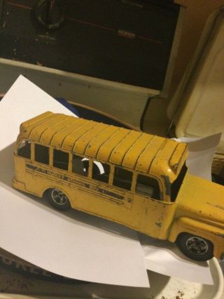 Vintage Hubley/ Gabriel Die Cast Metal School Bus Yellow 91/2 " Long