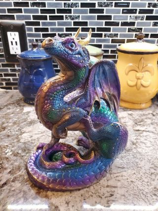 Vintage Windstone Editions Peacock Scratching Dragon