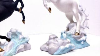Princeton Gallery Thunder and Lightning Unicorn Horse Porcelain Figurines 1995 3