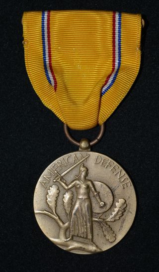 Wwii Us Military American Defense Service Medal Loop Brooch Suspernder Post Wwii