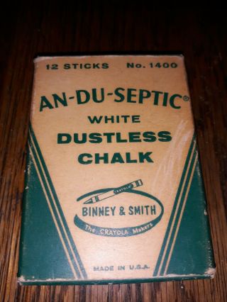Vintage An - Du - Septic No.  1400 Binney - Smith White Dustless Chalk