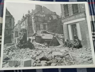 Wwii Photo Knocked Out Abandoned Tiger Tank In Argentan 8×10