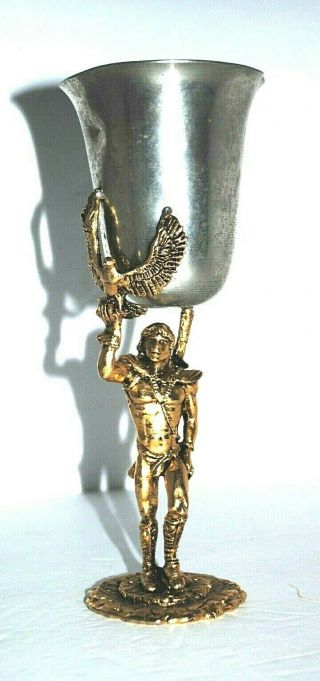 Goblet/chalice By K.  Dopita Art Studios Gold Plated Male W/eagle 206/300 Signed