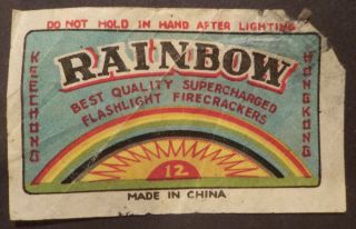 Rainbow Firecracker Pack Label - Vintage Fireworks Labels