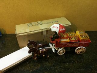 Cast Iron Coca - Cola Horse Drawn Delivery Wagon With Bottles And Cases