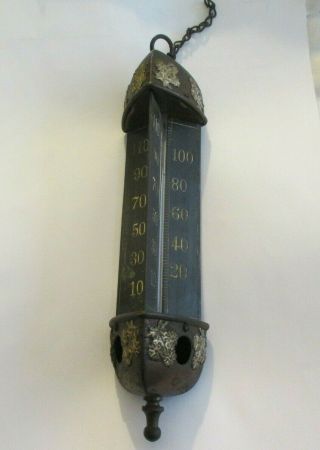 Vintage 3 Sided Chandelier Hanging Thermometer Taylor Bros.  1887