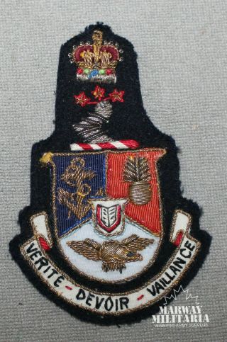 Rmc Royal Military College Gold/silver Wire Blazer Crest - In French (23624)