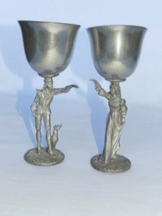 Pr Gallo Maurus Medieval Renaissance Romeo & Juliet Pewter Wedding Goblets