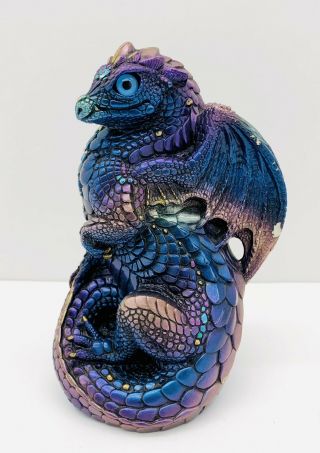 Windstone Editions Pena 1988 Young Teenager Dragon 504 - P In Peacock With Chips