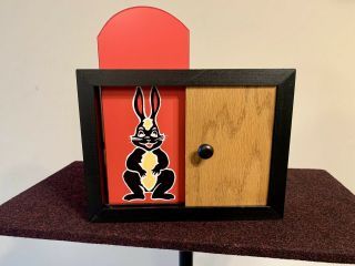 Vintage Magic Fraidy Cat Rabbit.  Made In Wood With Unique Sliding Doors