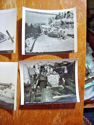 6 WWII GI Snapshot PHOTOS US 5th ARMY ITALY INVASION ID ' d Trucks Railroad Bridge 2