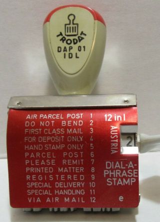 Trodat Dap 01 Idl 12 In 1 Dial - A - Phrase Stamp,  Vintage,  Office