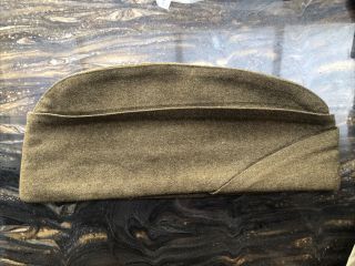Wwii U.  S.  Army Wool Overseas Cap Garrison Hat Sz 7 1/4 June 1942