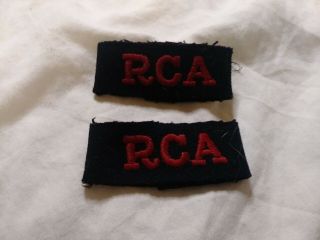 Ww2 Wwii Canada Royal Canadian Artillery Shoulder Titles Patches Slip Ons