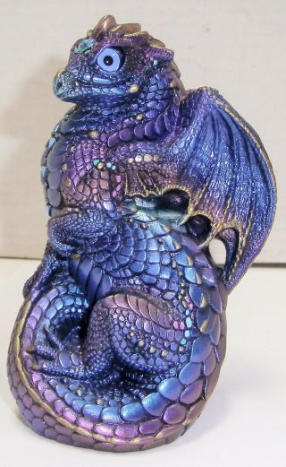 Windstone Editions Pena 1988 Young Dragon In Peacock Flawless