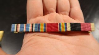 Wwii Us Army 3 Place Ribbon Bar American Campaign Victory And Occupation