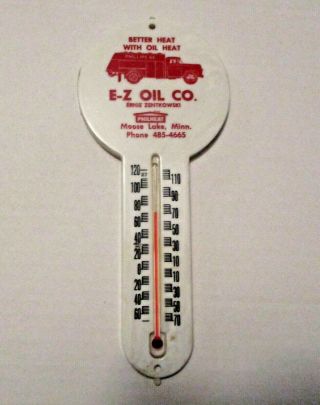 Old Vintage Phillips 66 E - Z Oil Advertising Thermometer Moose Lake Minn.