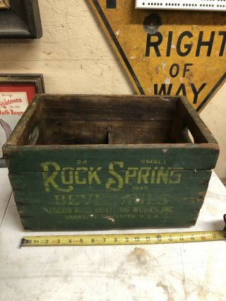 1949 Rock Spring Beverages Crate Soda Pop Wood Shakopee Minnesota Bottling