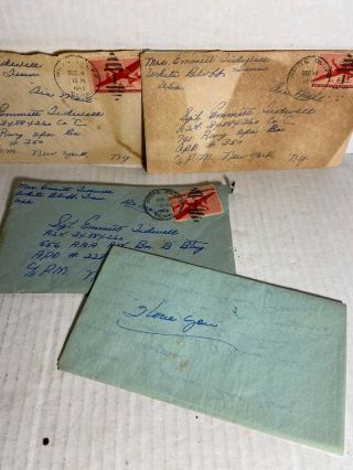 WW2 WWII Correspondent Love Letters Between Wife & Soldier Husband AIR MAIL - B4T 2