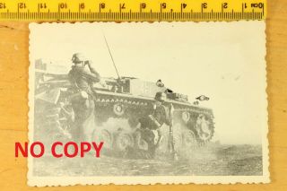 Nazi Germany Wwii Photo Card German Soldiers Attack With Stug