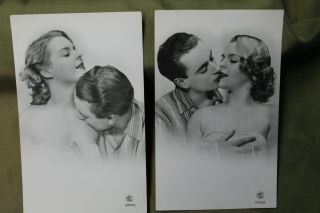 Two Ww2 Era French Postcards  U.  S.  Gi Bringback Items