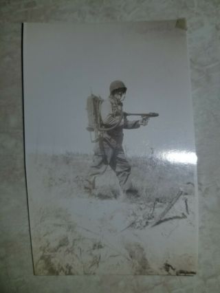 Vintage Photo Black And White Wwii 82nd Airborne " My Buddy With A Flamethrower "