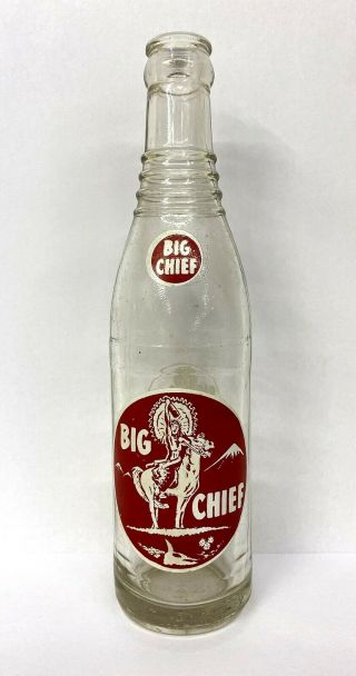 Vintage Big Chief 10oz Acl Soda Pop Bottle - Falls City Ne Coca Cola Bottling Co