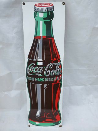 Vintage Ande Rooney Porcelain Coca Cola Sign Bottle 1989 6¼ " X 21 "