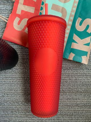 Starbucks Limited Edition Holiday 2020 Matte Red Studded Tumbler 24oz