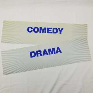 Vintage Blockbuster Video Comedy Drama Section Signs Authentic 24 Inch