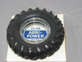 Vintage Co - Op Agri - Power Rubber Tractor Tire Ashtray Nib Rare