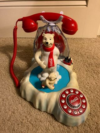Vintage Coca - Cola Animated Polar Bear Phone Telephone