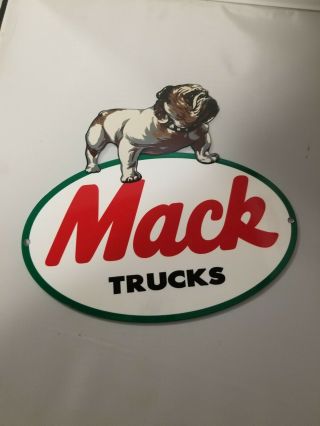 Vintage 1967 Mack Trucks Die - Cut Heavy Metal Sign Gas Oil,  Chevy,  Ford