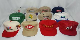 12 Vintage Hats Farm Seed Feed Agriculture Tractor Mesh Snap Back Fs Orkin