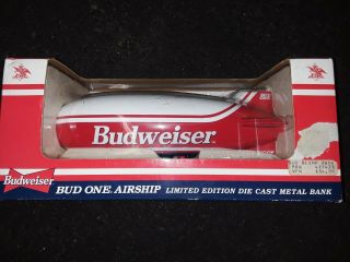 Budweiser Bud One Airship Die Cast Metal Bank - 1996 Limited Edition Collectible