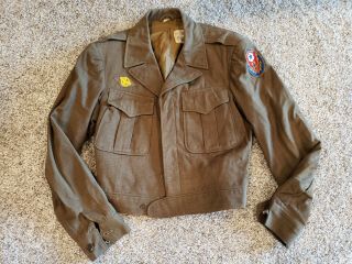 Ww2 Us Army Ike Jacket With Insignia - Adsec Eto Unit Patch