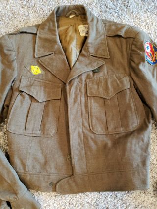 WW2 US Army Ike Jacket with Insignia - ADSEC ETO Unit Patch 3