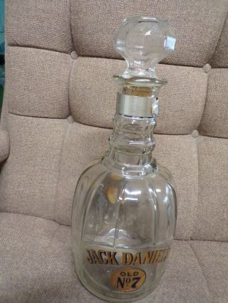 (j) Vintage Jack Daniels Old No.  7 Decanter Glass Bottle Whiskey 1/2 Gallon