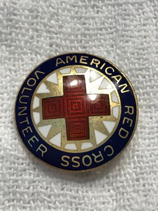Vintage Sterling Ww2 American Red Cross Volunteer Lapel Pin