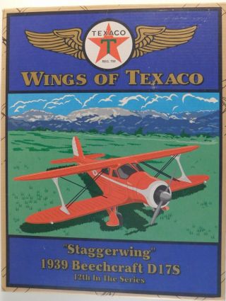 ERTL Wings Of Texaco Staggerwing 1939 Beechcraft D17S Die Cast Coin Bank 12 2