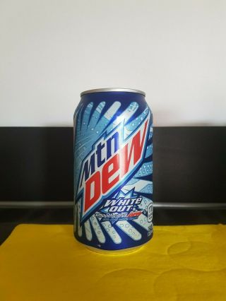 (1) One Rare Htf Full Mountain Dew Can Mtn White Out Smooth Citrus 2017