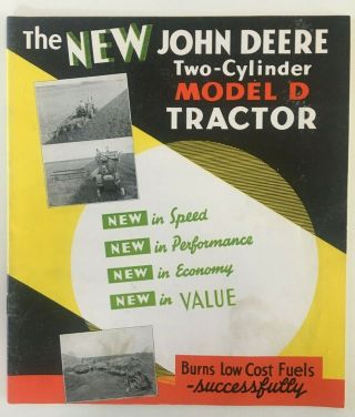 John Deere Two - Cylinder Model D Tractor Sales Brochure 1937 Wow