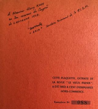 M.  LAUREAU LE THEATRE ROBERT - HOUDIN - BELLE EPOQUE,  1948,  LIMITED SIGNED EDITION 3