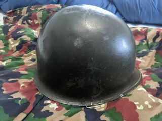 US M1 helmet front seam and swivel bail 2