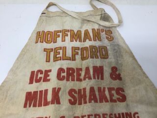 Vintage HOFFMANS DAIRY TELFORD PA ICE CREAM MILK SHAKES SODA JERK APRON 2