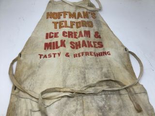 Vintage HOFFMANS DAIRY TELFORD PA ICE CREAM MILK SHAKES SODA JERK APRON 3