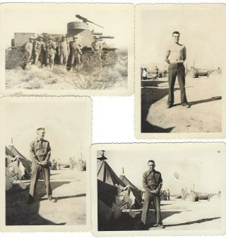 1942 Wwii Us Army Photo Group (4) California Desert Maneuvers Tank North Africa