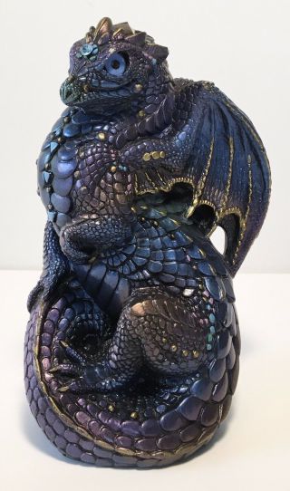 Windstone Editions Pena 1988 Young Teenager Dragon In Peacock,  With Chips